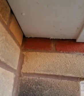 Poorly sealed brickwork joint identified during snagging inspection